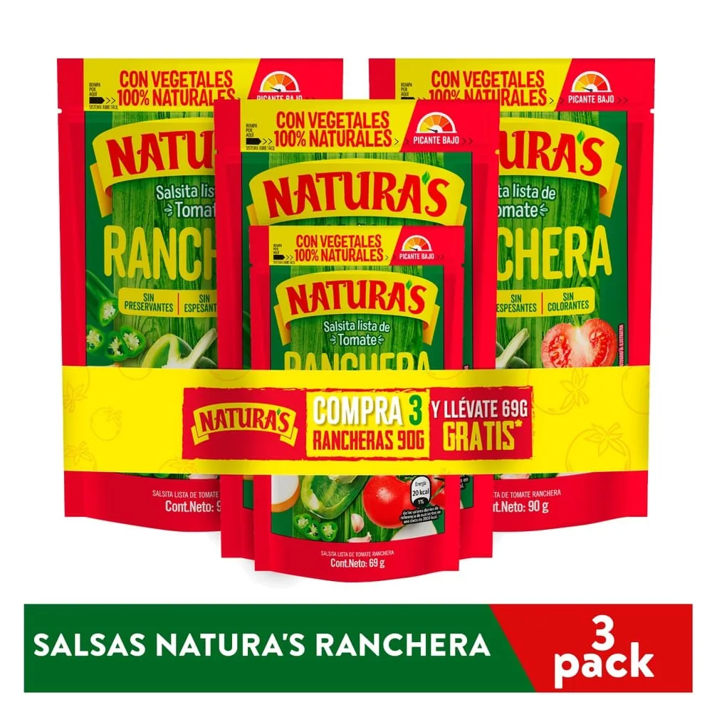 Salsa Natura Ranchera en Frasco – 3 Pzas