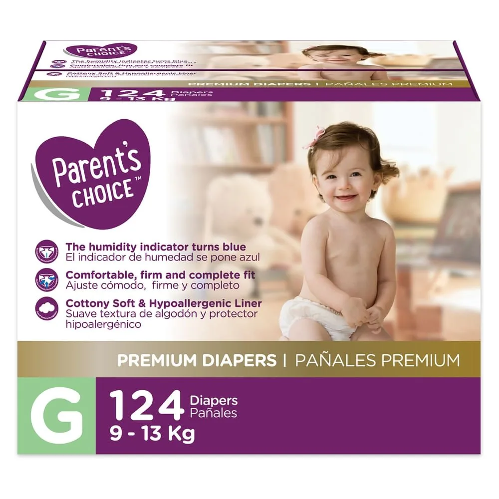 Pañales Parent’s Choice Premium Talla G – 124 Unidades
