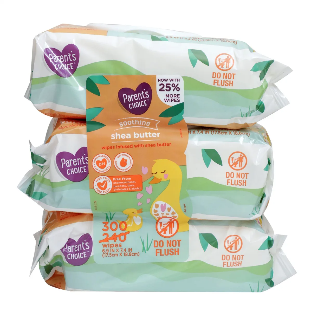 Toallitas Húmedas Parent’s Choice Con Manteca De Karité 3 Pack – 100 Unidades