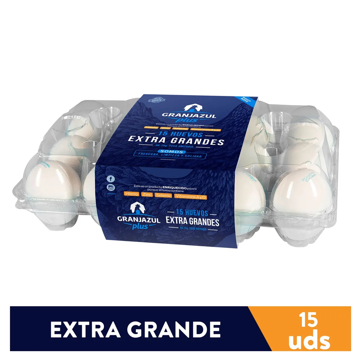 Huevo de gallina Granjazul extra blanco – 15 Uds