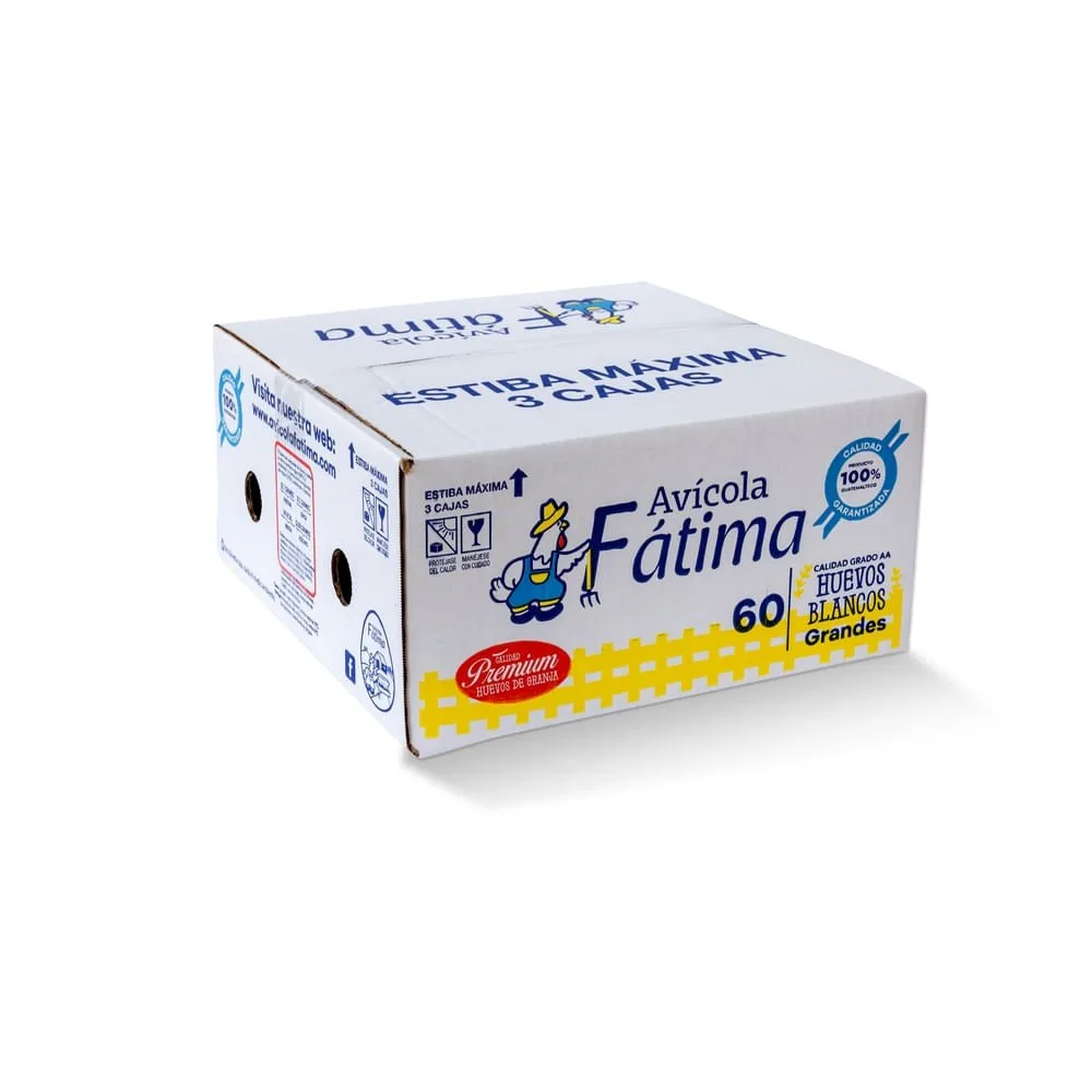 Huevo de gallina Avícola Fátima blanco grande – 60 Uds